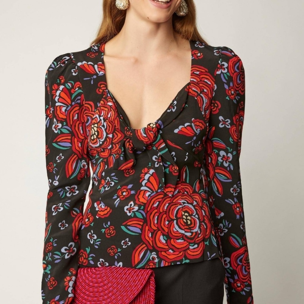 Rebecca de Ravenel Floral  Blouse